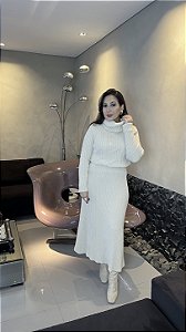 Blusa Tricô Pluma Gola Alta Feminina