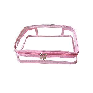 Necessaire Jumbo Box Porta Maquiagem Cristal - Rosa