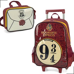 Kit Mochila Rodas e Lancheira Harry Potter