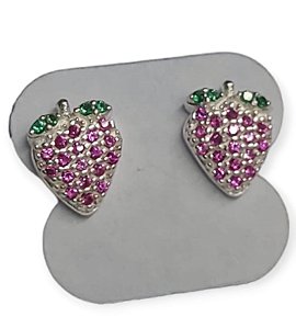 Brinco morango em prata