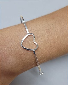 Bracelete coração prata 925