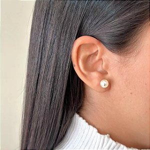Brinco pérola 10 mm em prata 925