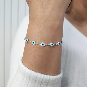 Pulseira olho grego em prata 925