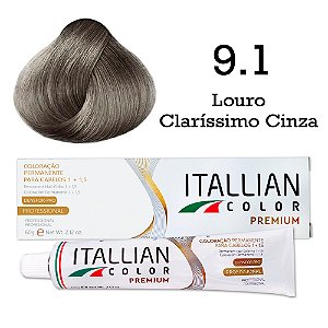 Coloração Capilar 9.1 Louro Claríssimo Cinza | Itallian Color