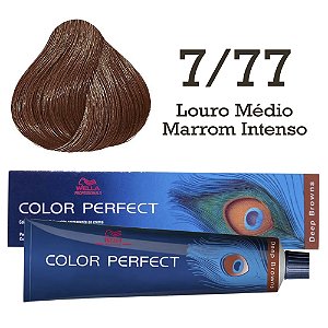 Coloração Color Perfect 7/77 Louro Médio Marrom Intenso | Wella