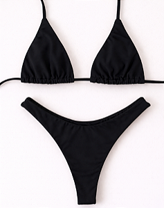 Biquíni Joatinga Top Cortininha Preto