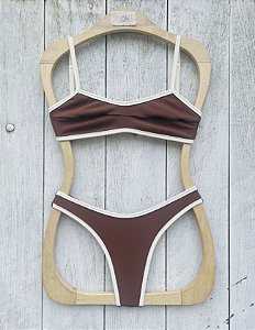 Biquíni Prainha Marrom Duo