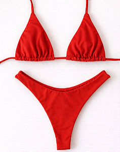 Biquíni Joatinga Top Cortininha Vermelho