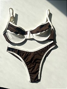 Biquíni Meia Taça com Asa Delta Off White Duo