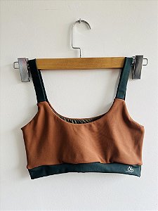 Top Core Duo Terracota e Verde Militar