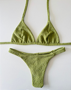Biquíni Serra Nativa Top Triângulo Verde Oliva