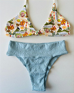 Biquíni Encantos de Vargem Asa Delta Acinturada Azul