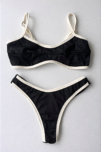 Biquíni Prainha Top Reto Preto Duo