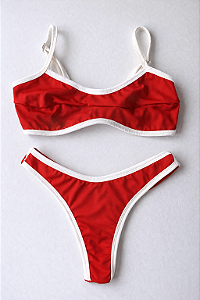 Biquíni Prainha Top Reto Vermelho Duo