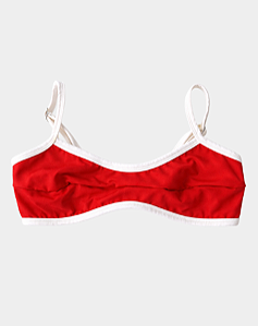 Top de Biquíni Prainha Reto Vermelho