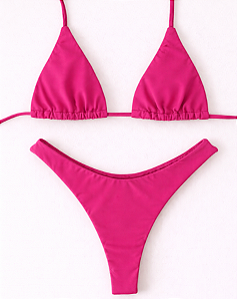 Biquíni Joatinga Top Cortininha Rosa Neon