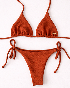 Biquíni Raiz Profunda Top Cortininha Terracota