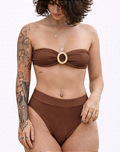 Biquíni Boa Viagem Top Tomara que Caia Marrom