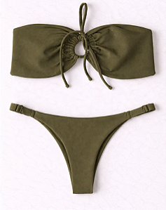 Biquíni Arpoador Top Tomara que Caia Verde Militar