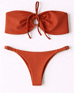 Biquíni Arpoador Top Tomara que Caia Terracota
