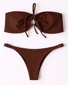 Biquíni Arpoador Top Tomara que Caia Marrom