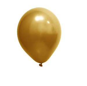 Balão Látex Cromado Ouro Tamanho 9 c/ 25 unidades