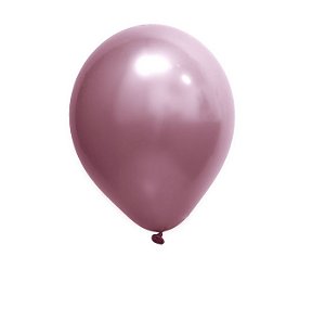 Balão Látex Cromado Rosa Tamanho 9 c/ 25 unidades