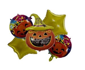 BALÃO METALIZADO HAPPY HALLOWEEN FANTASMINHAS - BALÃO METALIZADO HAPPY  HALLOWEEN FANTASMINHAS 46CM - RICA FESTAS