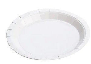 Prato de Papel Sobremesa Branco 18 cm c/ 10 unidades