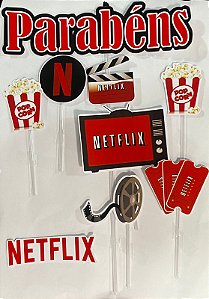 Topo de bolo personalizado Netflix