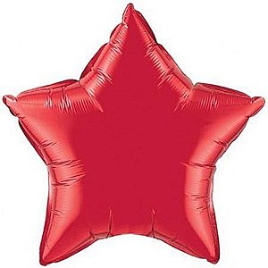Balão Metalizado Estrela 18 Polegadas Lisa Vermelha