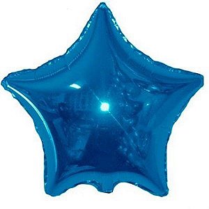 Balão Metalizado Estrela 18 Polegadas Liso Azul Royal 