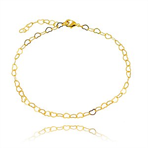 Pulseira de Corações Folheada a Ouro 18K