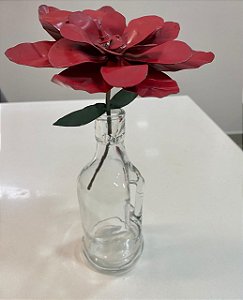 Jarra de Vidro com Flor de Metal