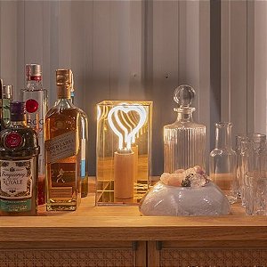 Luminária Coração Neon Gold