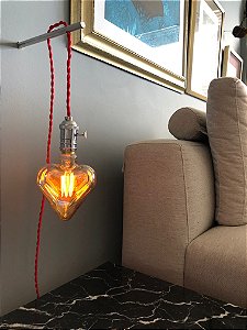 Arandela Meu Coração (Fio vermelho)