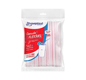 Canudo flex sachê pcte c/100 - Strawplast