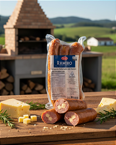 Linguiça Defumada a lenha - Com Queijo - 500g