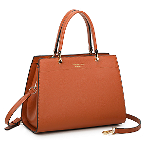 Bolsa Veryrio Média de Couro PU de Alta Qualidade - Niágara Marrom