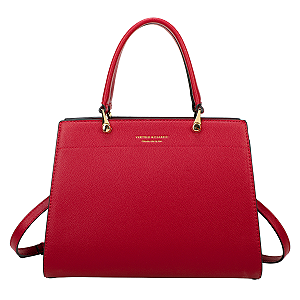 Bolsa Veryrio Média de Couro PU de Alta Qualidade - Niágara Vermelho Marsala