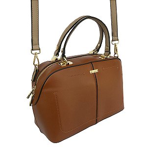 Bolsa Veryrio Estilo Baú de Couro PU de Alta Qualidade - Quebec Marrom