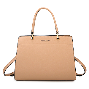 Bolsa Veryrio Média de Couro PU de Alta Qualidade - Niágara Bege