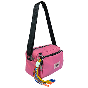 Bolsa de Nylon Impermeável Pequena com Chaveiro - Manchester Rosa
