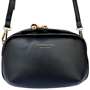 Bolsa Nuvem Pequena Veryrio Moda Luxo VR3540 - Blois Preta