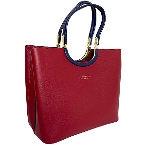 Bolsa Feminina de Couro PU Grande com Alça Regulável – Madri Vinho Marsala