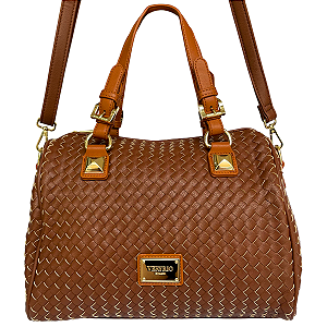 Bolsa da Moda Baú Grande Trançada das Famosas - Munique Marrom