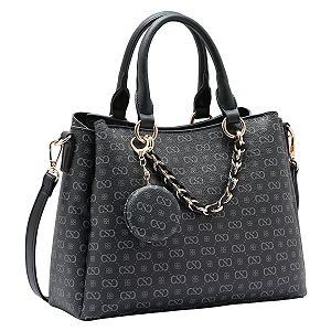 Bolsa Chenson Original Elegance Luxo com Chaveiro Espelho 3485083 – Aspen 2 Preta