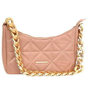 Bolsa Meia Lua Alça Corrente Grossa de Ombro - Turquia Bege