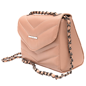 Bolsa Feminina Pequena Matelassê Transversal Lateral - Itália Nude Bege