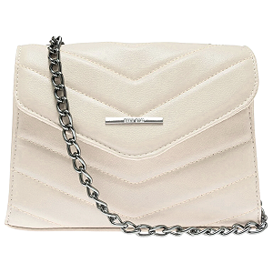 Bolsa Feminina Pequena Matelassê Transversal Lateral - Itália Off White Branca